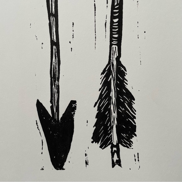 Original Woodcut Print - Arrows - Picture 3 of 6